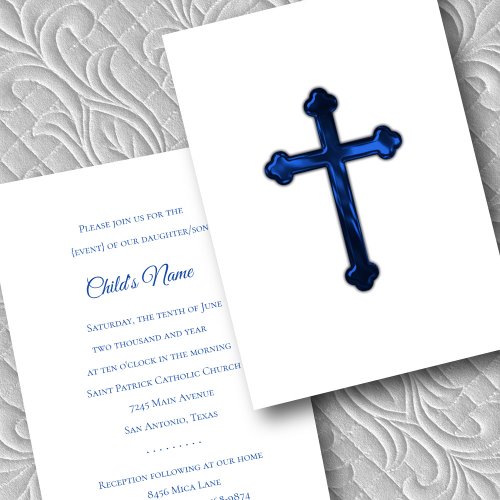 Baptism Confirmation 1st Communion Blue Cross