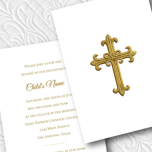 Baptism Confirmation 1st Communion Gold Cross 3