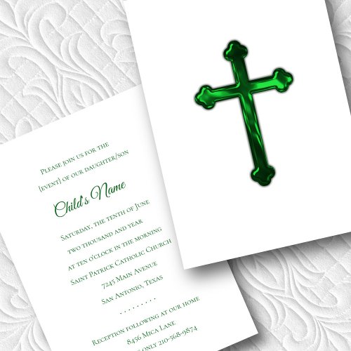 Baptism Confirmation 1st Communion Green Cross