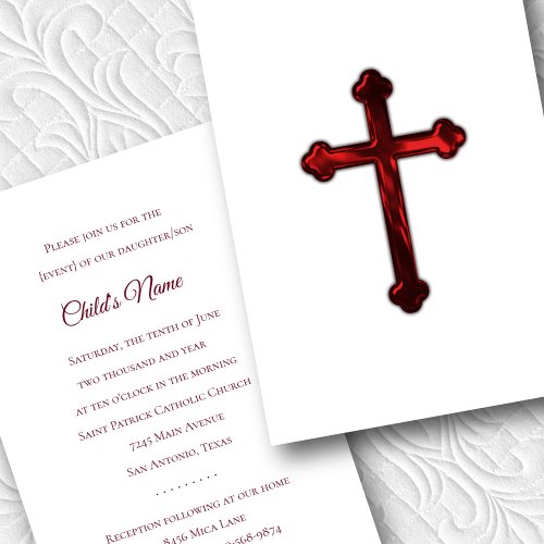 Baptism Confirmation 1st Communion Red Cross