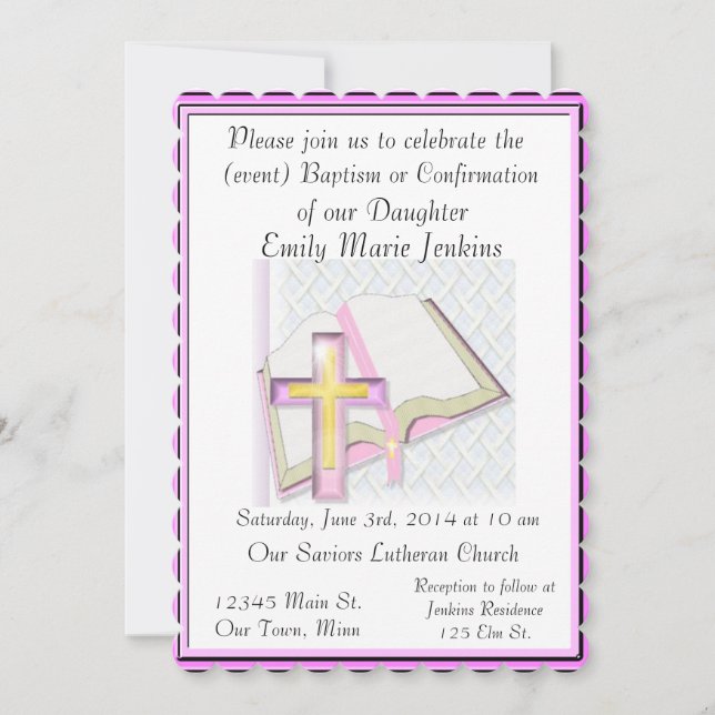 Baptism, Confirmation Celebration Invitation (Front)