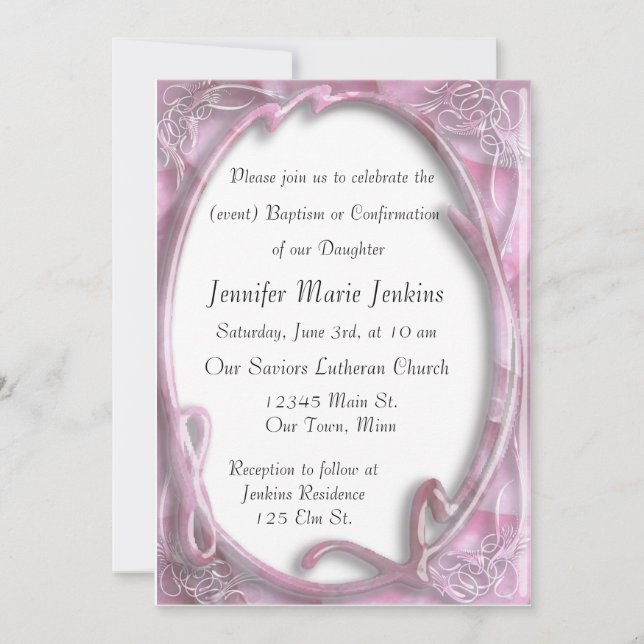 Baptism, Confirmation Celebration Invitation (Front)