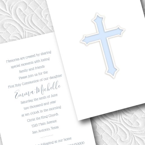 Baptism Confirmation Communion Cross Blue
