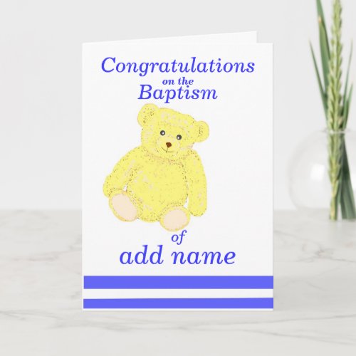 Baptism congratulations card