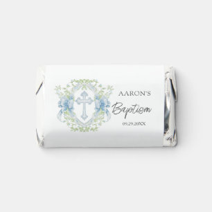 Baptism Cross Crest Blue Green Hershey's Miniatures