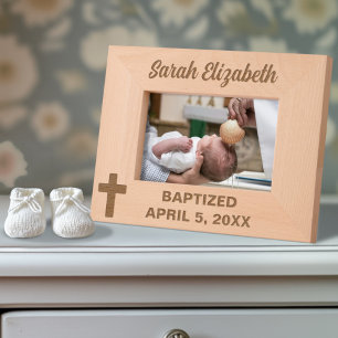 Baptism Cross Custom Name and Date Engraved Frames