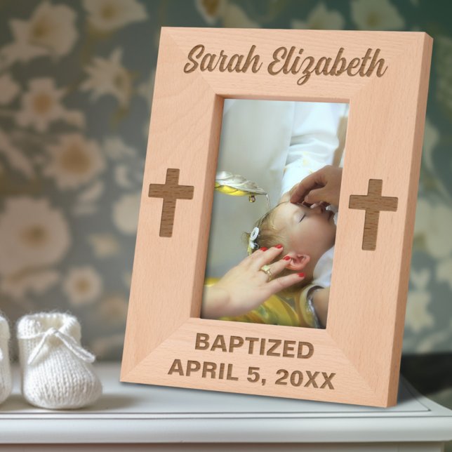 Baptism Cross Custom Name and Date Engraved Frames (Creator Uploaded)