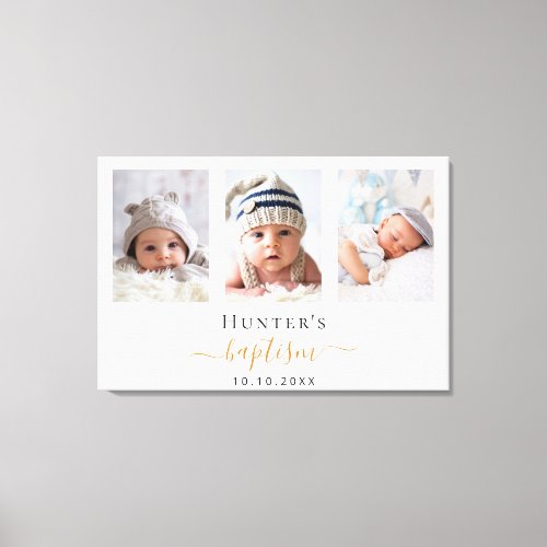 Baptism custom photo modern boy girl  canvas print