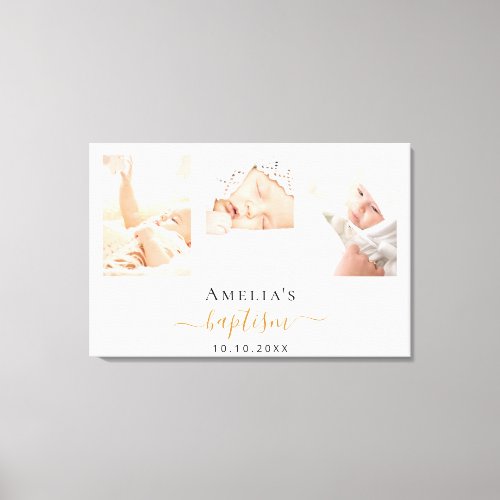 Baptism custom photo modern boy girl  canvas print