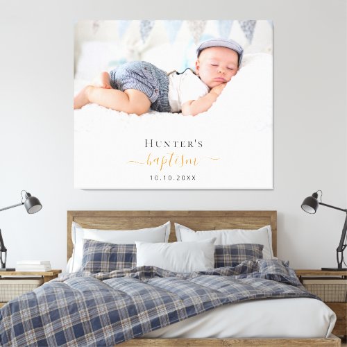 Baptism custom photo modern boy girl canvas print