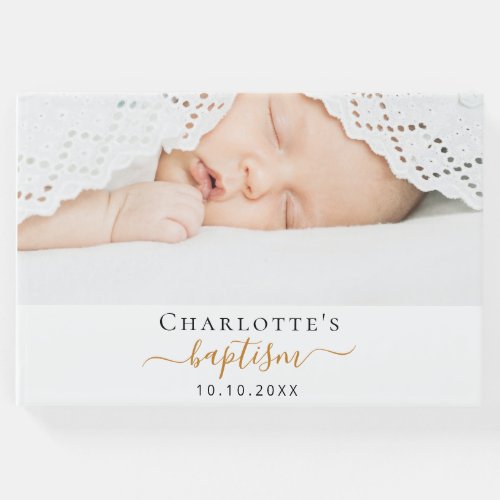 Baptism custom photo modern girl  guest book