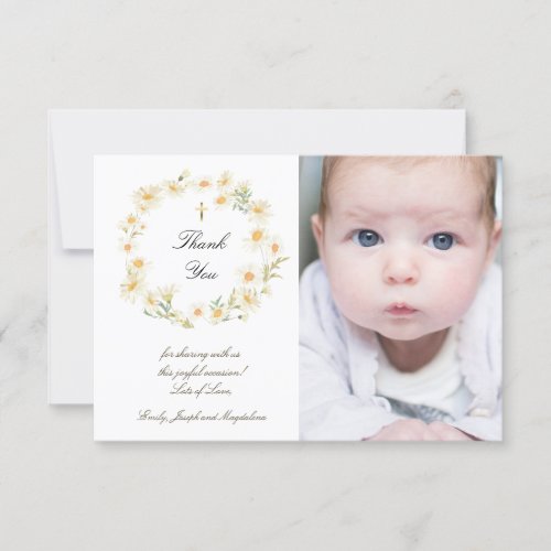 Baptism daisies thank you card