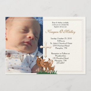 Baptism Dedication 5x7 Photo Deer Family Invite