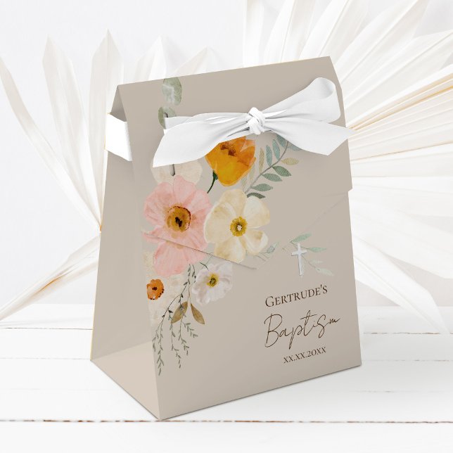 Baptism delicate bouquet favor box (Creator Uploaded)