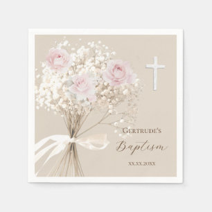 Baptism delicate bouquet napkins