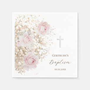 Baptism delicate bouquet napkins