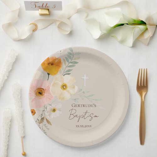 Baptism delicate bouquet  paper plates