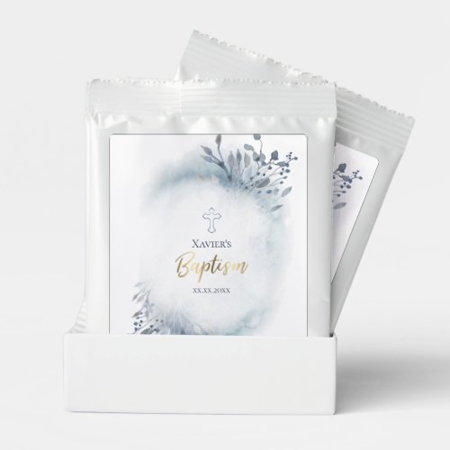 Baptism dusty blue watercolor greenery lemonade drink mix