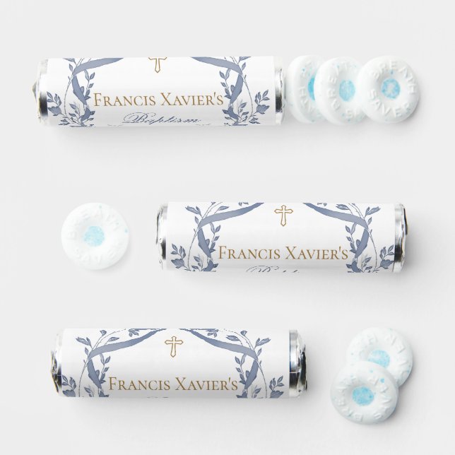 Baptism elegant blue bow breath savers® mints (Assorted)