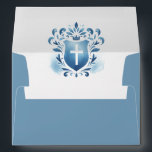 Baptism Envelopes Elegant Dusty Blue<br><div class="desc">These dusty blue baptism envelopes offer a timeless and faith-forward presentation for modern celebrations. Designed as A7 envelopes in a soft dusty blue tone, the front features a simple “Baptism” title, while the inside reveals an elegant watercolor crest design with a cross in coordinating blue hues. Perfect as return address...</div>