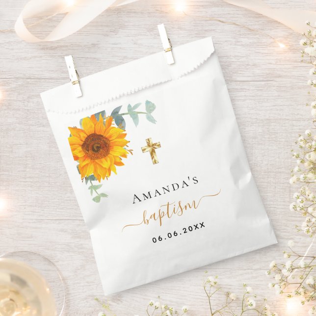 Baptism eucalyptus rustic sunflower boy girl favor bag (Clipped)