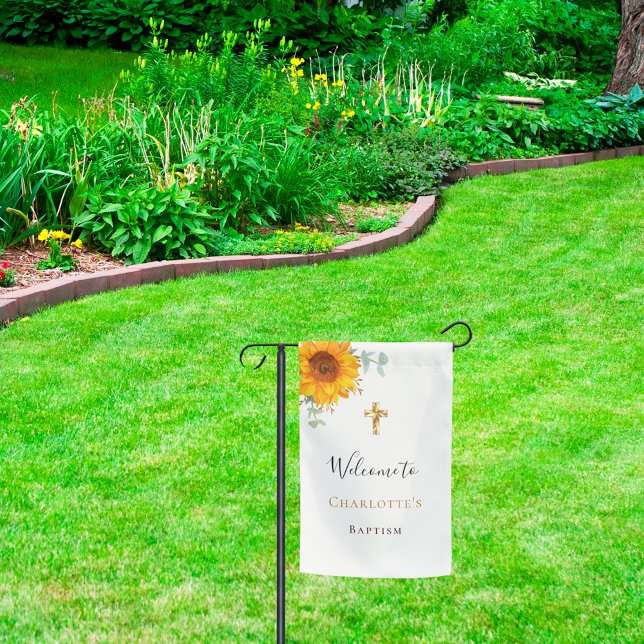 Baptism eucalyptus sunflower welcome garden flag (Creator Uploaded)