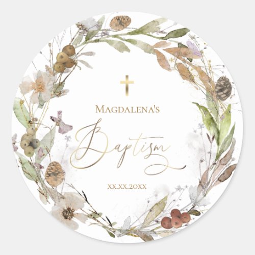 Baptism fall wildflowers stickers