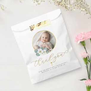 Baptism Favor Bag with Thank You Message 