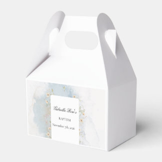 Baptism Favor Boxes with Cross and Floral Accents