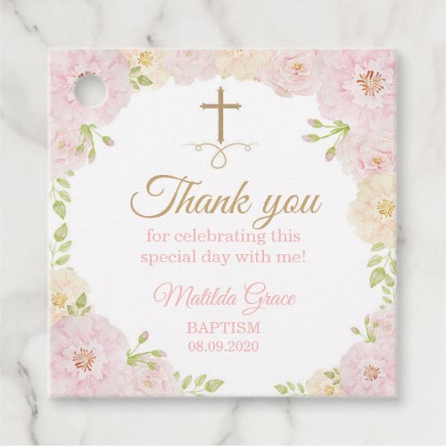 Baptism Favor Tag Square Favor Tag Girl