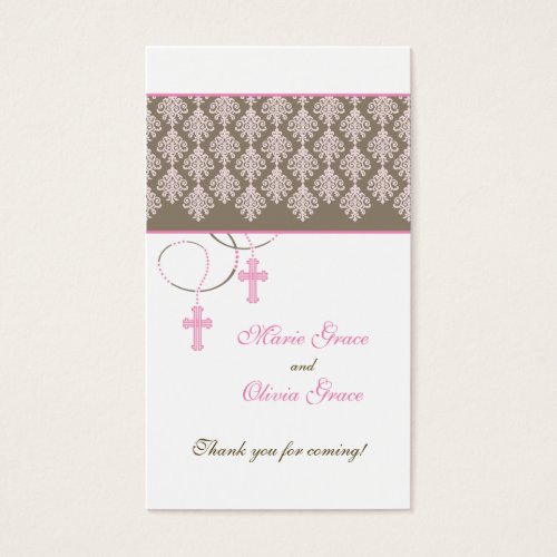 Baptism Favor Tag - Twins Business Card Templates