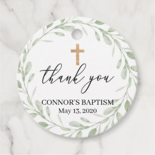 Baptism Favor Tags, Boy Baptism Tags, Christening Tags