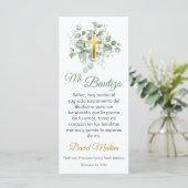 Baptism Favor Watercolor Green Leaves Bookmark (Standing Front)