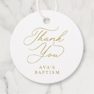 Baptism First Communion Gold God Bless Cross Favor Tags