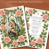 Baptism Floral Jesus Blessed Mother Roses