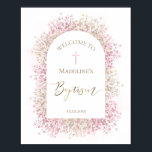 Baptism floral welcome poster<br><div class="desc">Baptism Welcome sign</div>