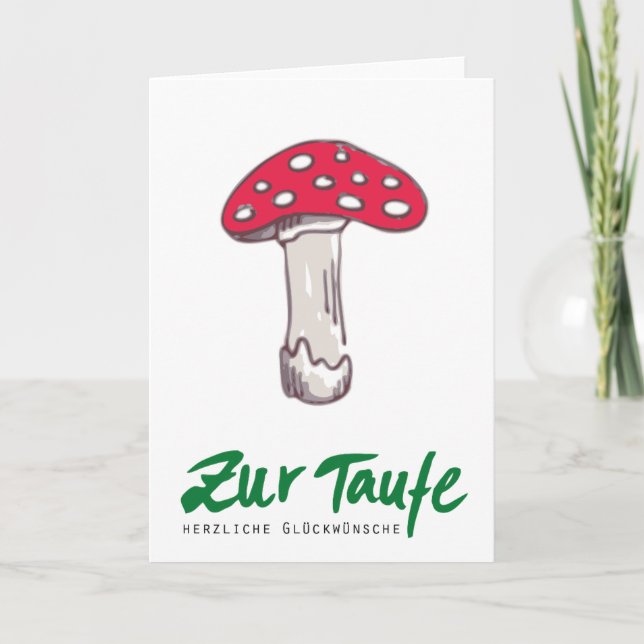 Baptism: Fly mushrooms Card (Front)