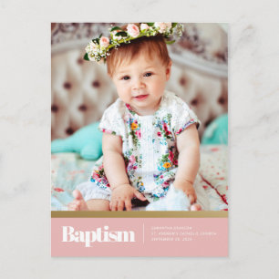 Baptism For Her Modern and Simple Photo Postcard