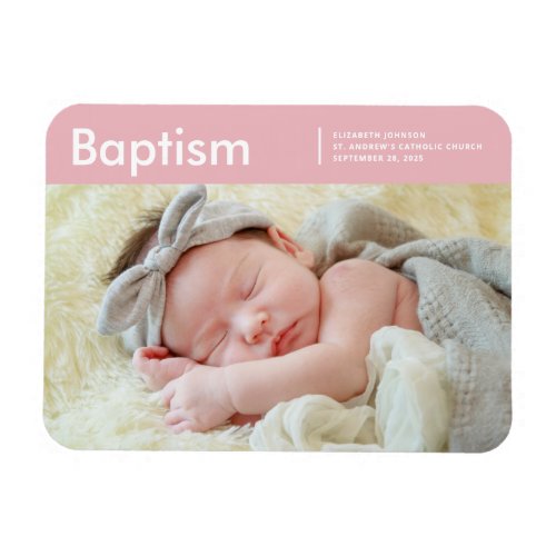 Baptism For Her Modern Minimalist Custom Photo Magnet