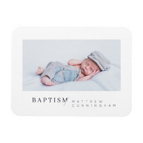 Baptism For Him Modern Minimalist Custom Photo Magnet