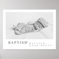 Baptism For Him Modern Minimalist Custom Photo