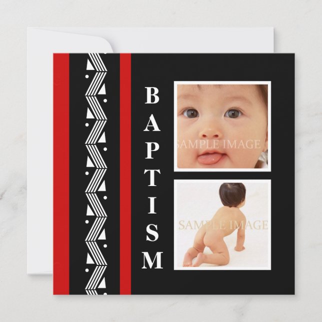 Baptism funky baby photo PERSONALIZE Invitation (Front)