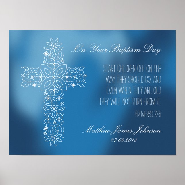 Baptism Gift - Customized Print w/ Bible Passage (Front)