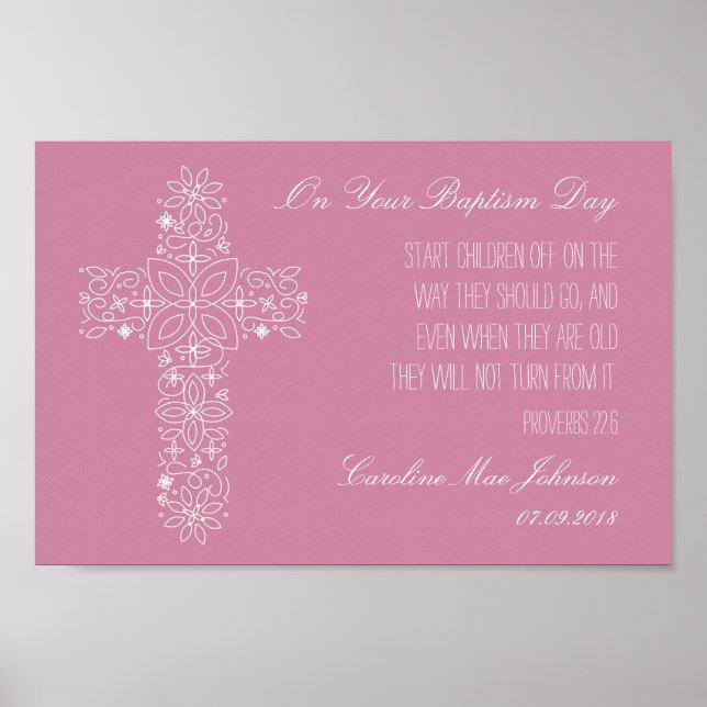 Baptism Gift - Customized Print w/ Bible Passage (Front)