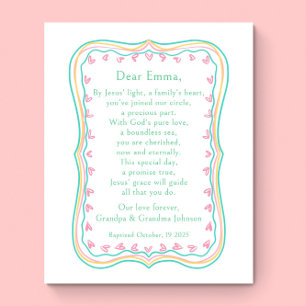 Baptism Gift Grandparent Prayer Nursery Wall Art 