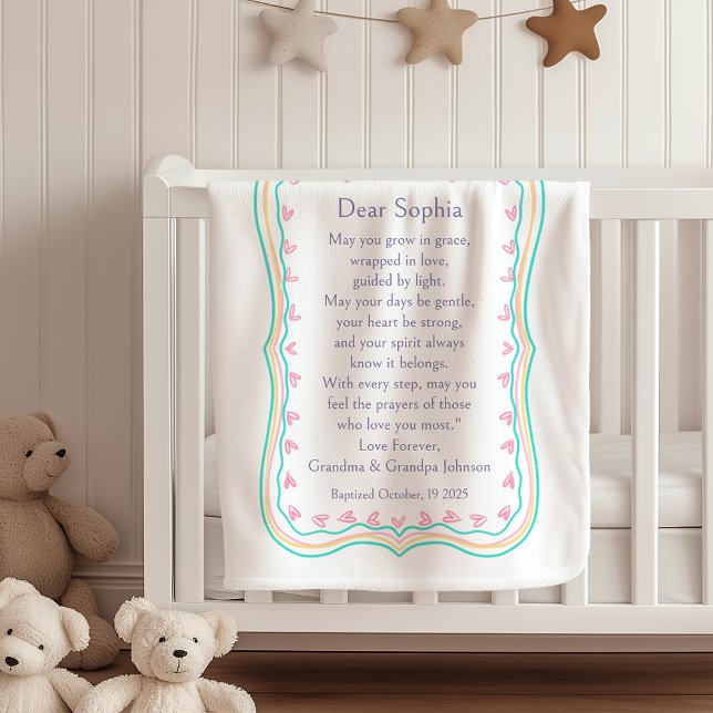 Baptism Gift Prayer Grandparents Blanket Sherpa  (Creator Uploaded)