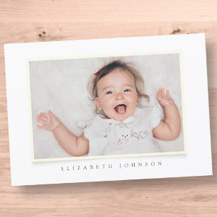 Baptism Girl   Simple and Modern Custom Photo Invitation
