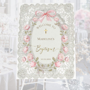 Baptism girl welcome sign