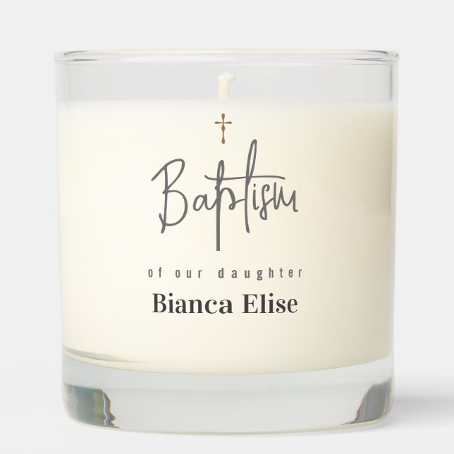 Baptism Godparents Gift Scented Candle (Front)