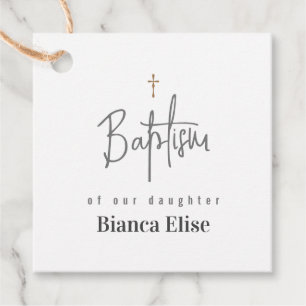 Baptism Godparents Simple Modern  Favor Tags